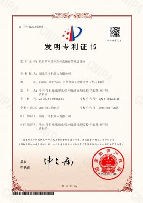長距離可變間距揀選緩存的輸送設備-證書